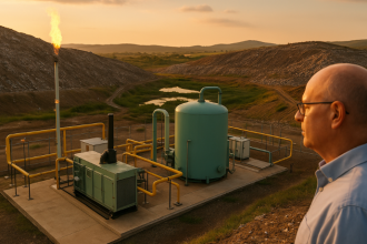 Odair Jose Mannrich mostra como resíduos em aterros podem ser convertidos em biogás para geração de energia limpa.
