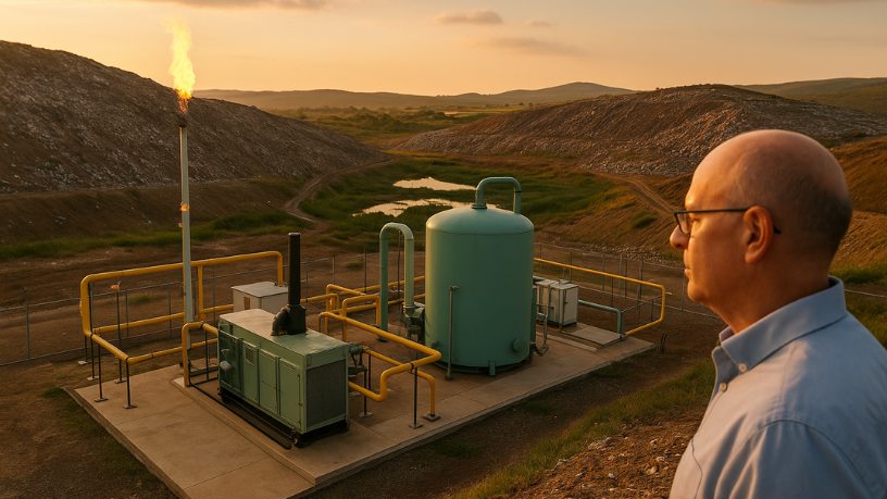 Odair Jose Mannrich mostra como resíduos em aterros podem ser convertidos em biogás para geração de energia limpa.