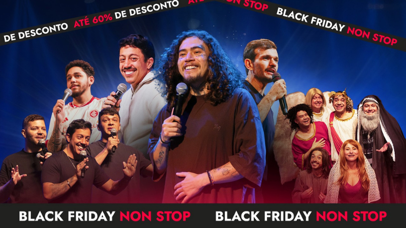 A primeira Black Friday da Non Stop chega com preços especiais e até 60% de desconto em shows.